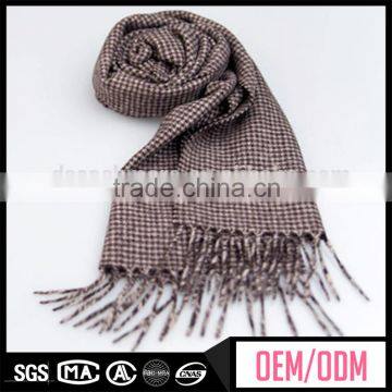 Wool check scarf, scarf made in china, fringe scarf