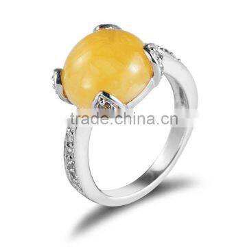 Wholesale Simple Design 925 Stering Silver Amber Ring Vner