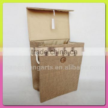 Folding Jute Cloth Laundry Basket