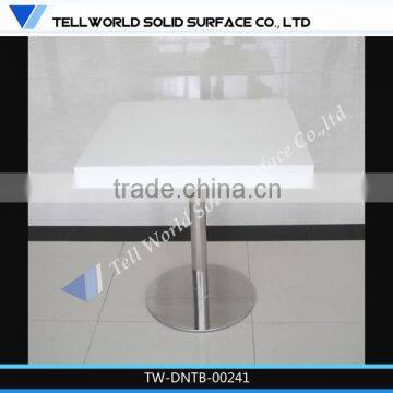 2014 hot sale Made in China Solid Surfce White Square Coffee Table