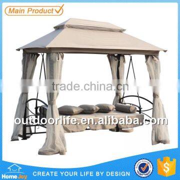 Wholesale garden swing bed, patio swing bed with mosquito net