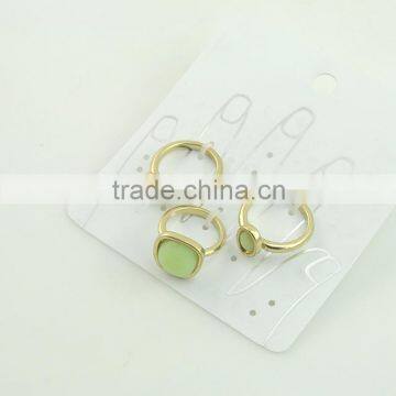 Hot Time Many Sizes Gold Color Alloy Resin Costom Finger Ring Sets photo-2