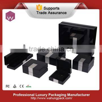 2015 Black lacquer jewelry boxes with aluminum metal flake Wahung custom box set