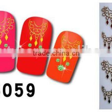 Metallic Silver / Gold 3D Nail Art Transfers Stickers Gold and Silver Nail Art