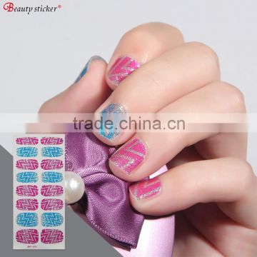 Free Sample Wave Patterned Glitter Nail Sticker