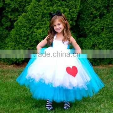 (MY2844) MARRY YOU 2016 Blue And White Tulle Halter Neck Full-length Ball GOwn Flower Girl Dress Patterns