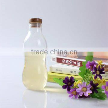 500ml Factory Price Mouth Blown Antique Shape Transparent Bamboo Lid Pyrex Glass Bottle photo-6