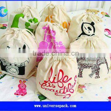 Hot customized cotton drawstring shoe bags