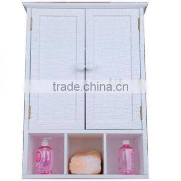 Modern Wood MDF Bathroom Wall Cabinet with Two Doors and Three Shelves and Contemporary Designs