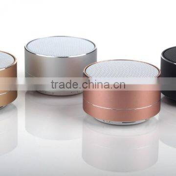 2016 New products A10 Promotional Portable Wireless Aluminum Mini Round Led Light Bluetooth Speaker Music Player