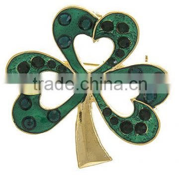 SAINT PATRICKS SHAMROCK MOTIF BROOCH