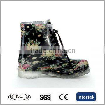 best selling low price flower pvc green rain boots