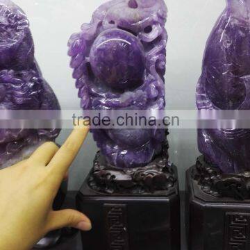 natural rock hand carved animals amethyst stone for decoration