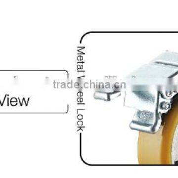Aluminum Swivel Caster Shock Absorbing Double Ball Bearing Caster PU Wheel photo-3