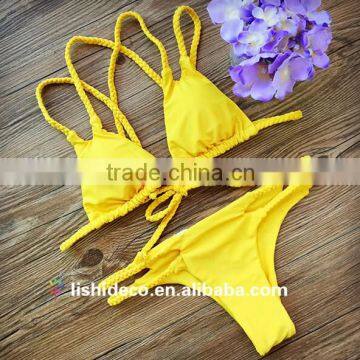 Neck Halter bikinis woman swimwear 2016