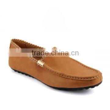 wholesale new design cut shoe brown color with metal leather driving men boat shoes