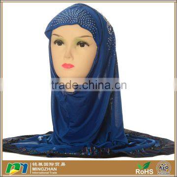 Womens navy blue hot arab muslim hijab shimmer scarf