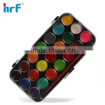 Large 21 Color Round Water Color Paint with Art Brush