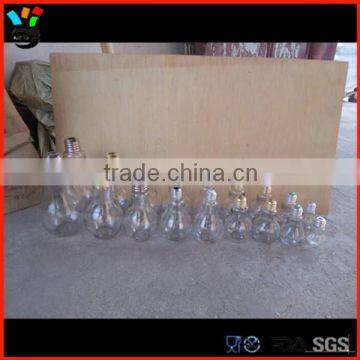 Multisize Available Unique Screw On Color Lid Bulb Glass Jar