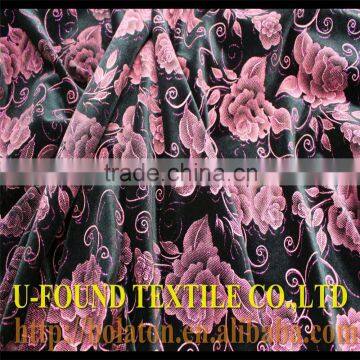 Flower Printed Velvet 95%Polyester 5%Spandex KS Velvet,For Women Garment Dress