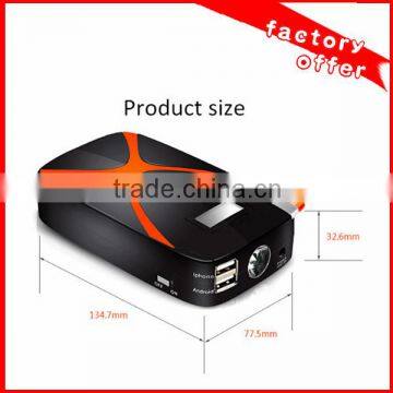 From China 8000mAh dual X model mini jump starter with led lighter
