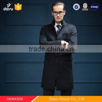 Europe Style Mink Hair Stand Collar Cashmere Wool Overcoat for Man OEM Design Winter Wool Long Overcoat photo-3