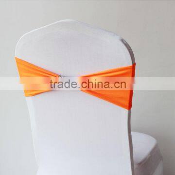 Hot Sale Wedding Decoration/Spandex Lycra Orange Chair Cover Band With Mesh Buckle/Rhinestone Buckle
