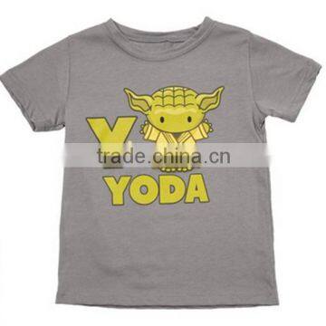 cute pattern printing kids t shirt unisex child summer t shirts grey short sleeve t shirts lagre wholesale from China