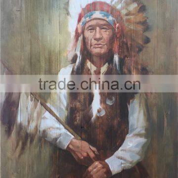 Indian Man MB090 Woodland Modren High Quality Character Handmade Art Wall Paintings on board Oil Painting