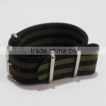 Black Grey Black Gray Stripe Nylon Canvas Wrist Watch Band photo-4