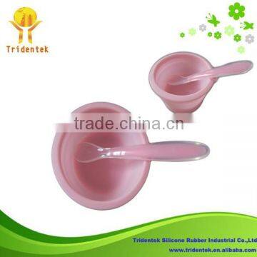 New Design Food Grade Silicone Baby Feeding Bowl With Spoon