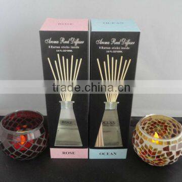 Rose & Ocean Aroma Reed Diffuser + Mosaic Candle Holder