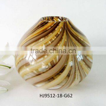 Decorative Glass vase in Chocolate and Amber