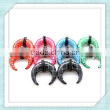 Fashion!! UV Acrylic print horseshoes ear expanders body piercing jewelry factory