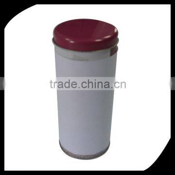 double lid tea box /coffee tin box / round shape metal tin