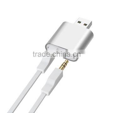 Factory Supply Aluminum Alloy Sound Card Reader Audio Adapter With Stereo Headphone/speaker and Mono Microphone Jacks photo-2