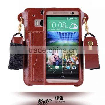 For HTC one m8 pu leather case,wallet cover mobile phone case for HTC one m8