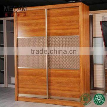 Acid and alkali resistant oem accepted wood 2 sliding door wardrobe designs