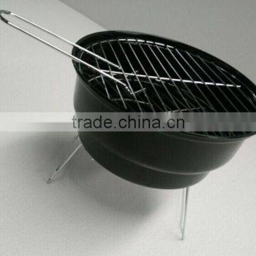 camping bbq small round charcoal BBQ grill cooler bag