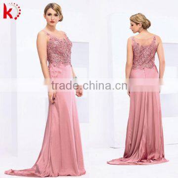 sleeveless beaded embroidered back see through spandex cotton pink formal evening dresses online