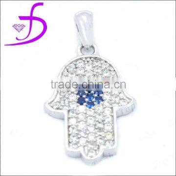 925 silver fatima pendant rhodium plated pendant gemstone jewelry factory direct sale