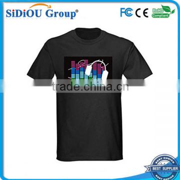 High Quality EL Visualizer Sound Activated Custom LED T Shirt