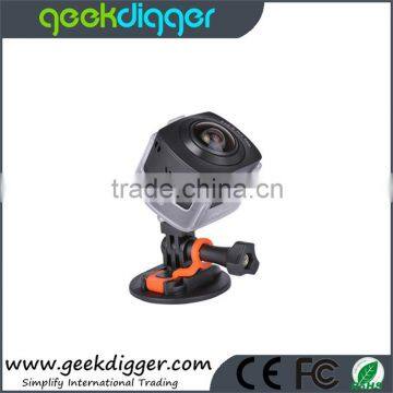 AMK-100S 360 Degree All View 220 Fisheye Camera WiFi 1440P@30FPS Action Camera