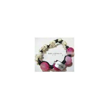 Bracelet in pearl and pink agate