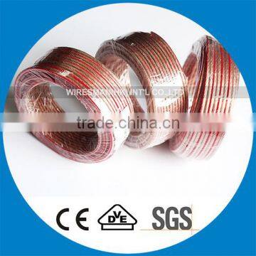 Hot Selling Frosted Speaker Cable Tinned CCA Round+flat White Speaker Cable With Great Price