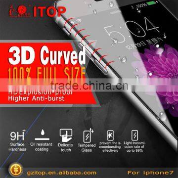 2016 Newest Fashion Full Cover Tempered Glass Screen Protector for IPhone 7 Glass Screen Protector 3D Phone Screen Protector photo-2