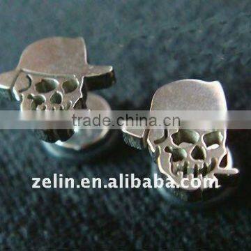 16g Skull Fake Ear Plug Ring Earlet Earring Body Piercing Jewelry E60 Ear Plug