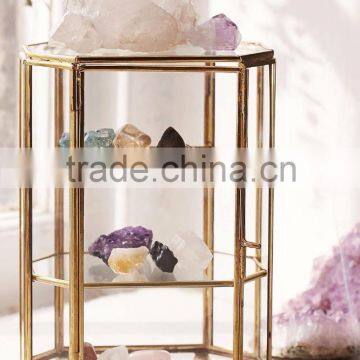 Metal & Glass Rack terrarium wholesale hanging teardrop shaped glass bottle terrarium storage box