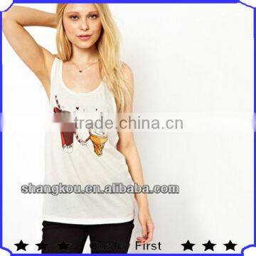 Fashion design women Ice Cream Tank Top Print Images Of Ladies Casual tops shkz112