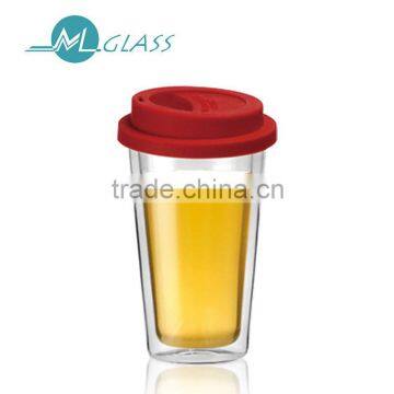 Thick high borosilicate double wall glass starbucks coffee cups N6100